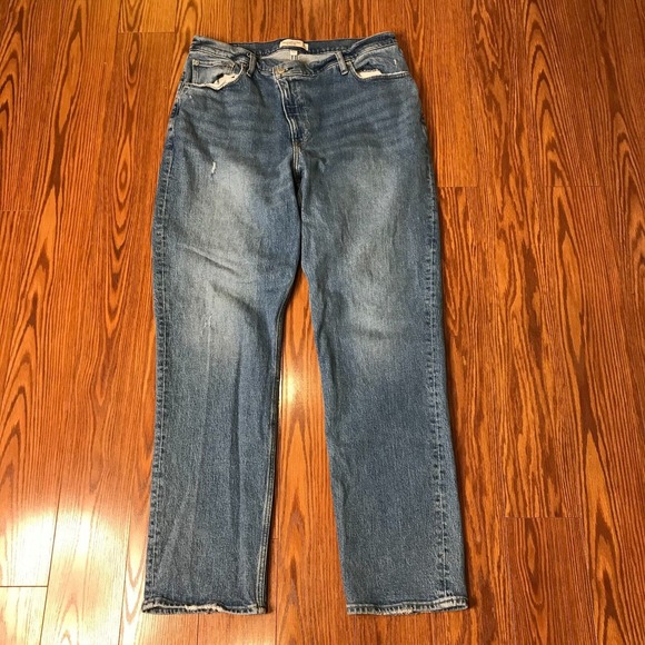 Abercrombie & Fitch Womens 33/16‎ Long 90's Straight Ultra High Curve Love Jeans - Picture 1 of 9